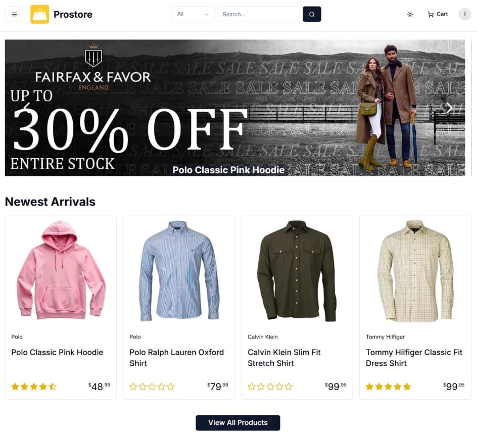 Pro Store - Custom e-commerce platform for high-volume product catalogs